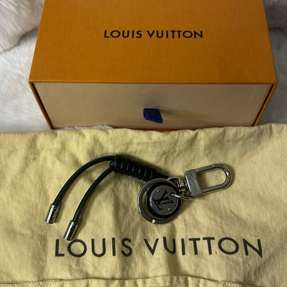Louis Vuitton Damier Porte Cles black and silver keychain bag charm - Picture 1 of 14